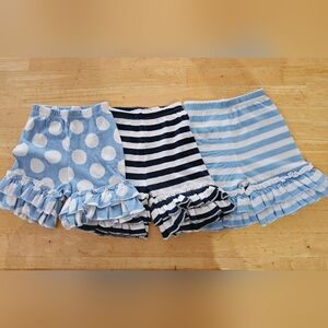 NWOT ARB BLANKS Lot of 3 Toddler Ruffle Leg  Shorts